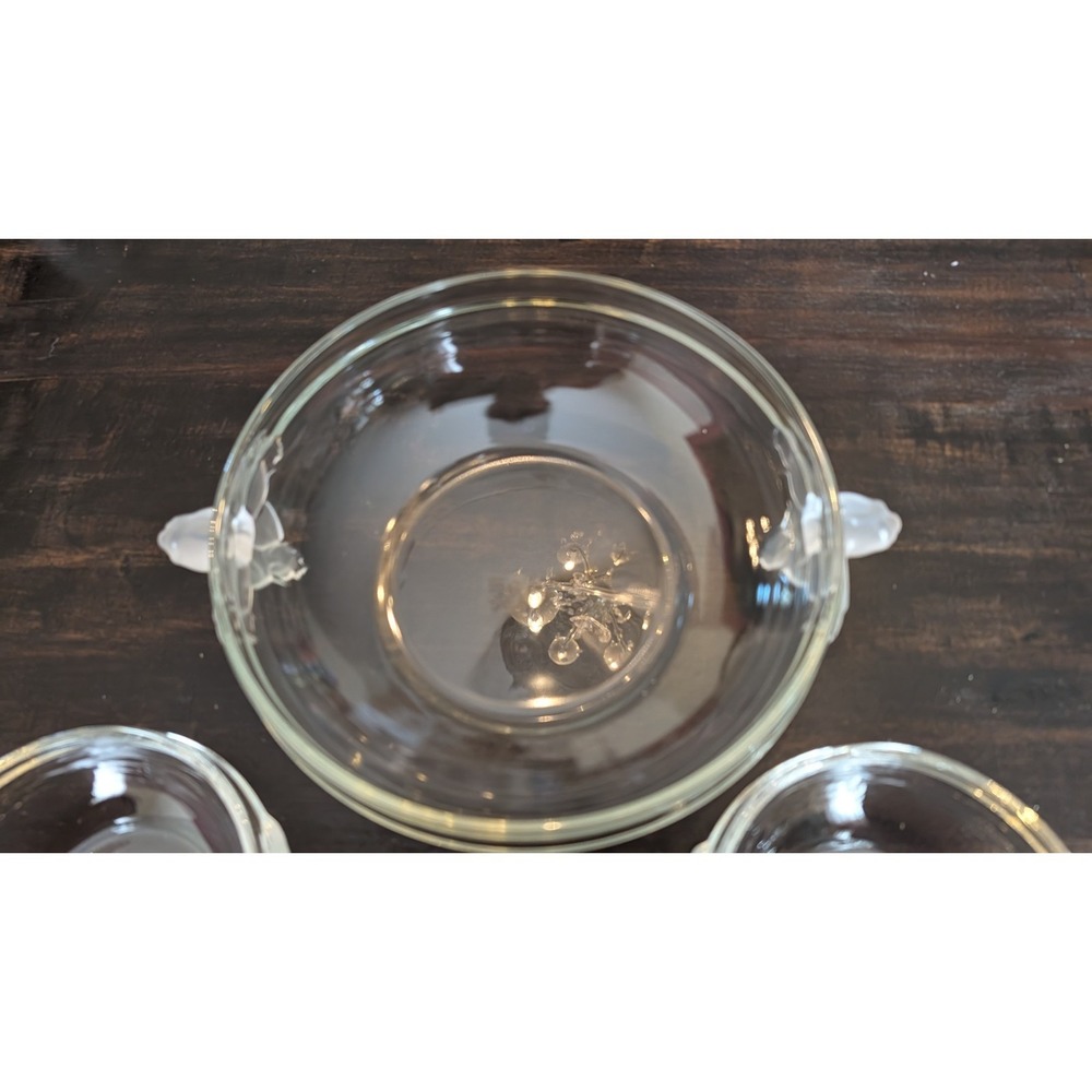 4 Bowl/Dish 1 Lid Set Vintage Mikasa Walther-glas Satin Rose Crystal 8/5" German - Picture 2 of 16
